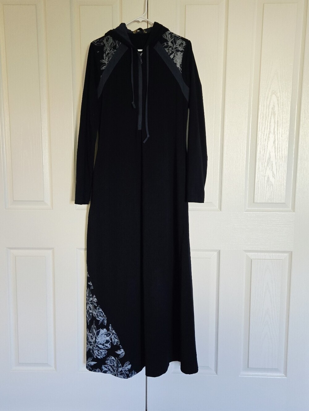 Shukr Clothing Women's Midnight Navy Floral Print Cotton Maxi Dress Size Large